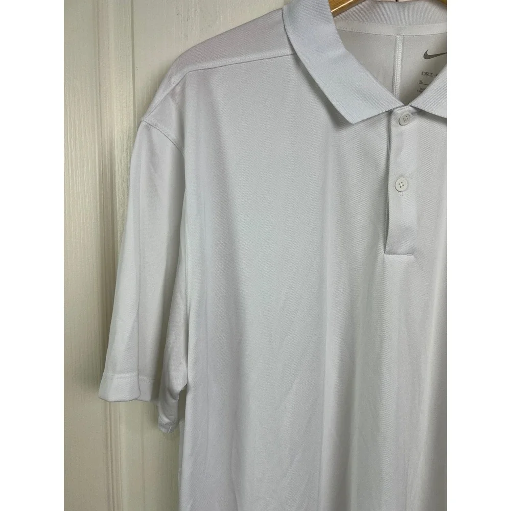 Nike Golf Polo Mens XL Dri-Fit Short Sleeve Athletic Shirt DH0822-100 White B17‎